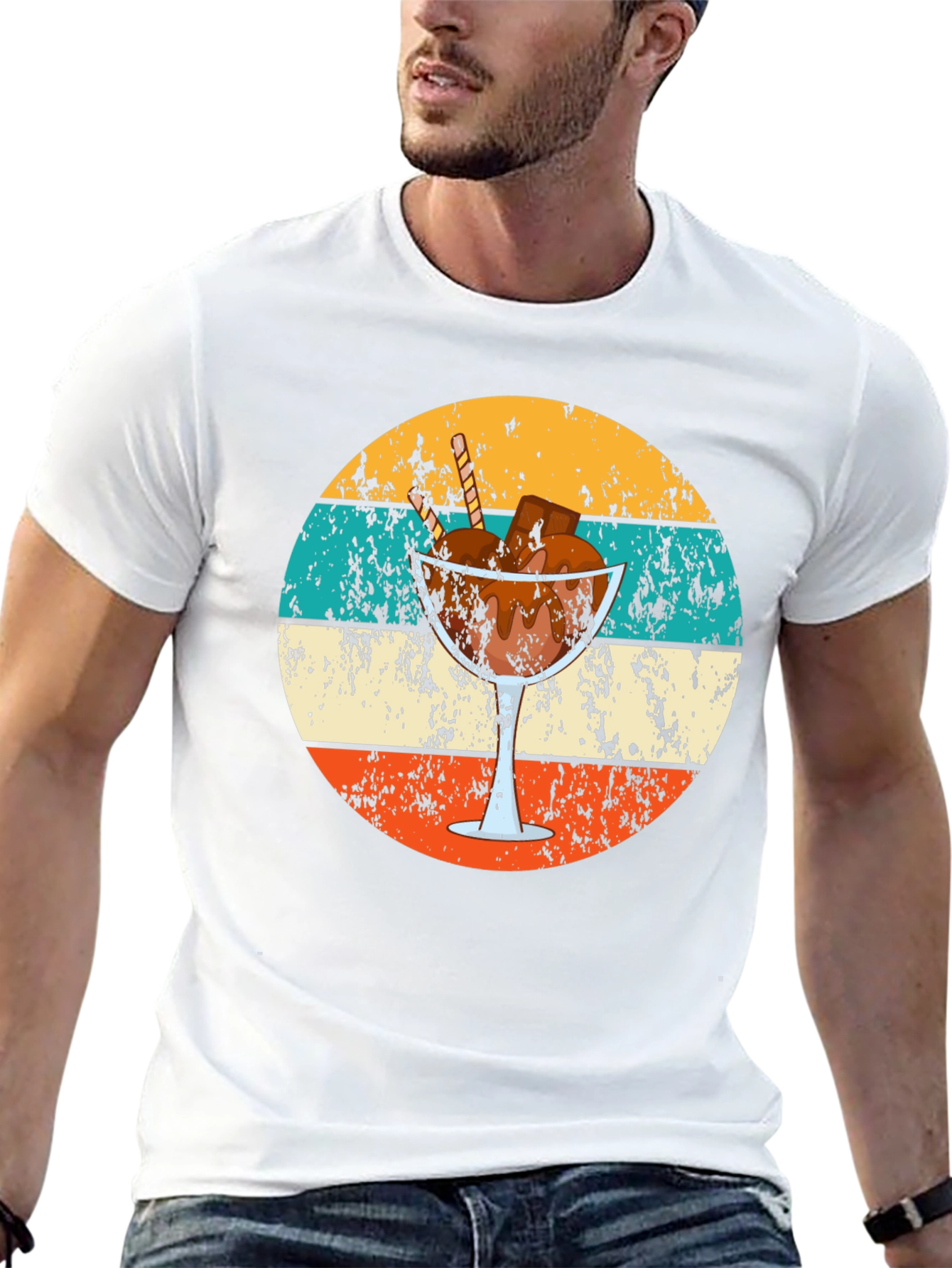 Retro Dessert T-Shirt - Chocolate Sundae Graphic Tee