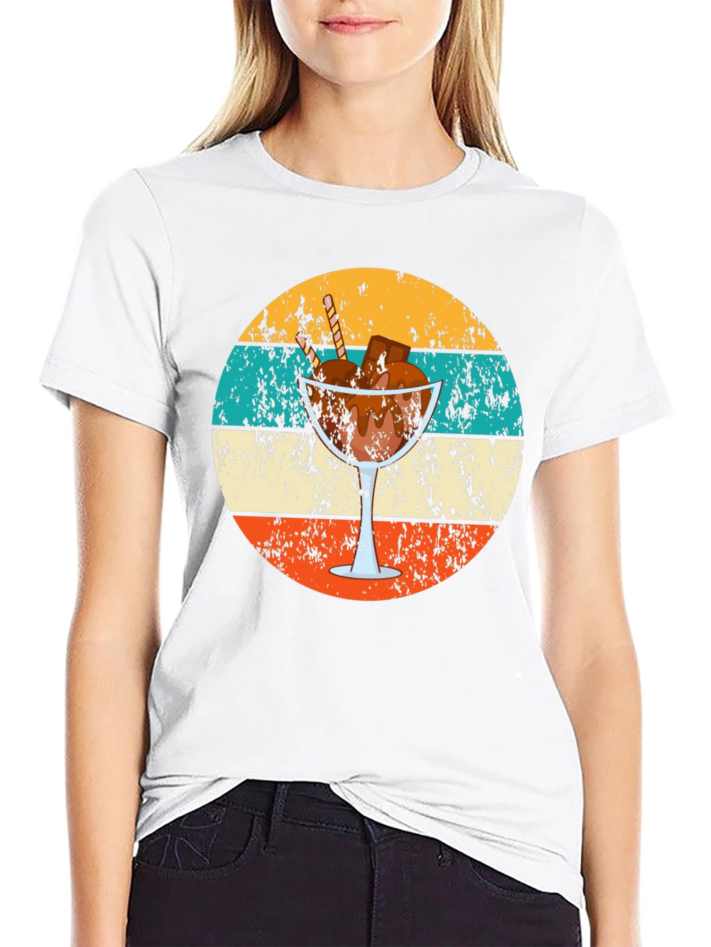 Retro Dessert T-Shirt - Chocolate Sundae Graphic Tee