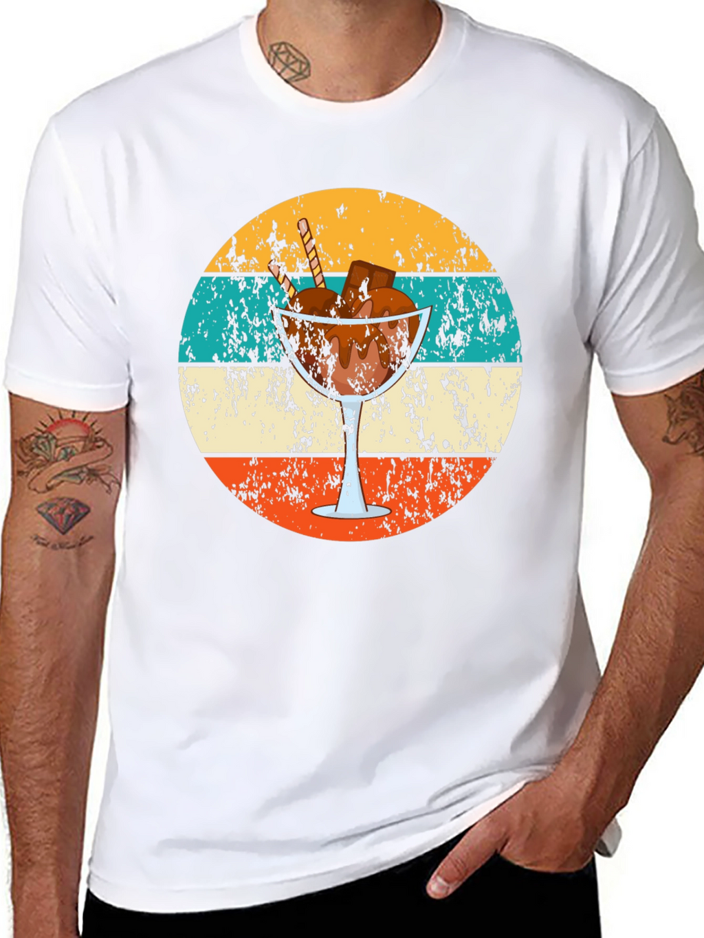 Retro Dessert T-Shirt - Chocolate Sundae Graphic Tee