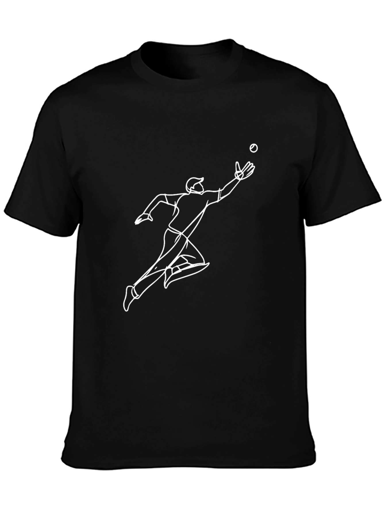 Graphic Print Black T-Shirt - Catch the Action