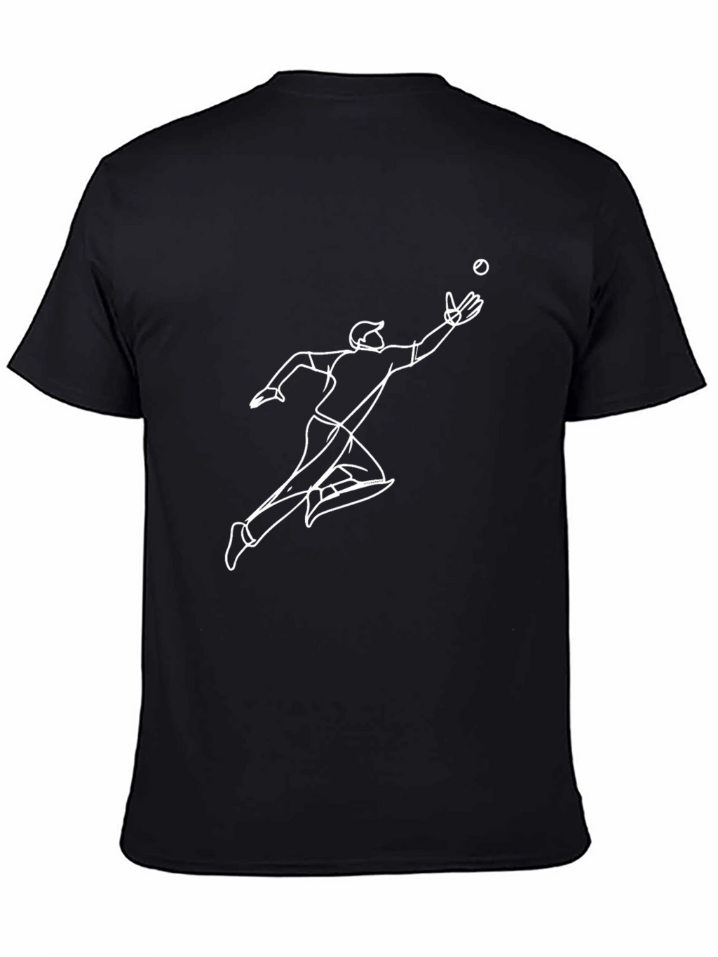 Graphic Print Black T-Shirt - Catch the Action