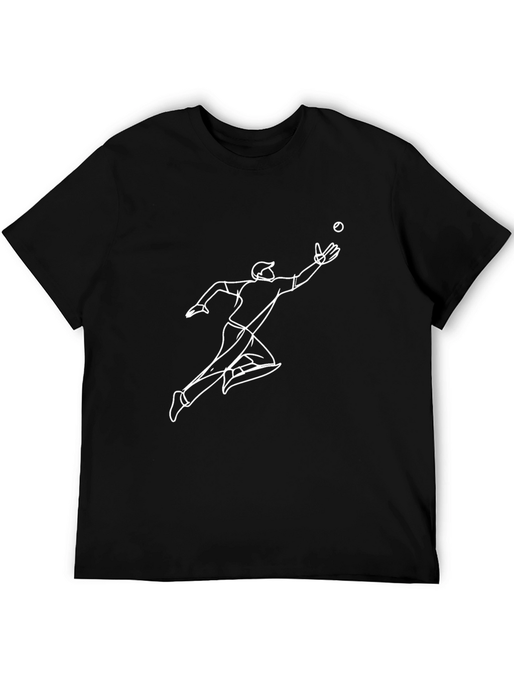 Graphic Print Black T-Shirt - Catch the Action