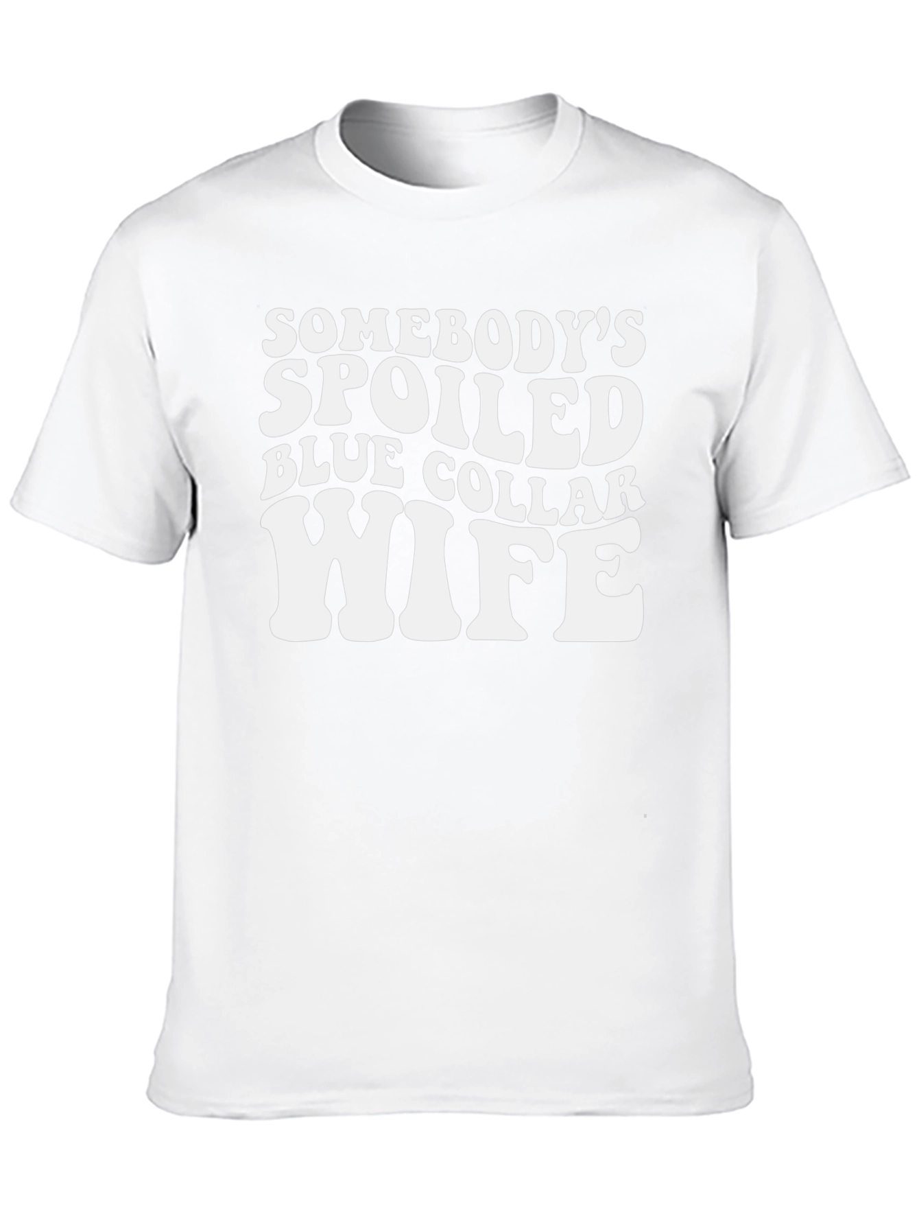 Spoiled Wife Graphic T-Shirt - Black Crew Neck Tee