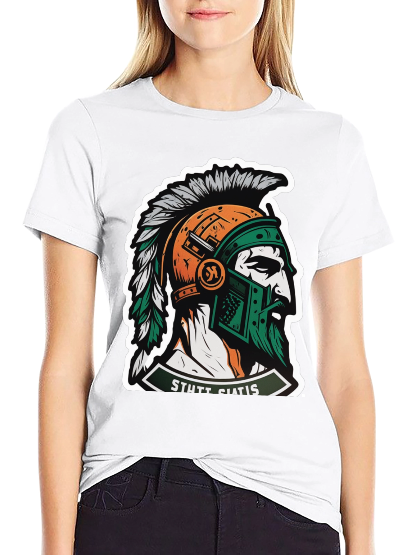 Spartan Warrior Graphic T-Shirt - Stylish Mens Tee