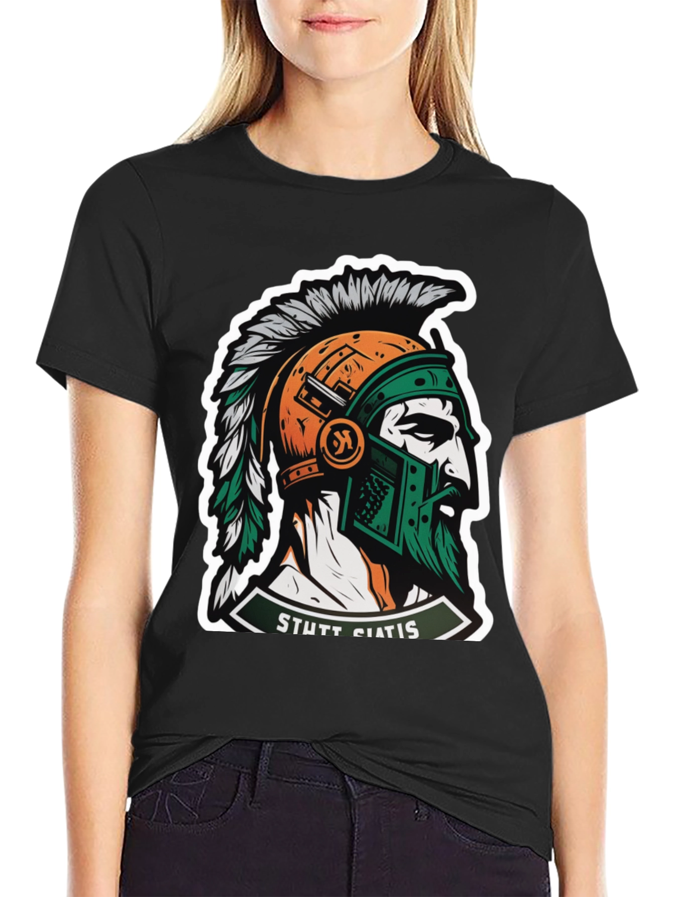 Spartan Warrior Graphic T-Shirt - Stylish Mens Tee