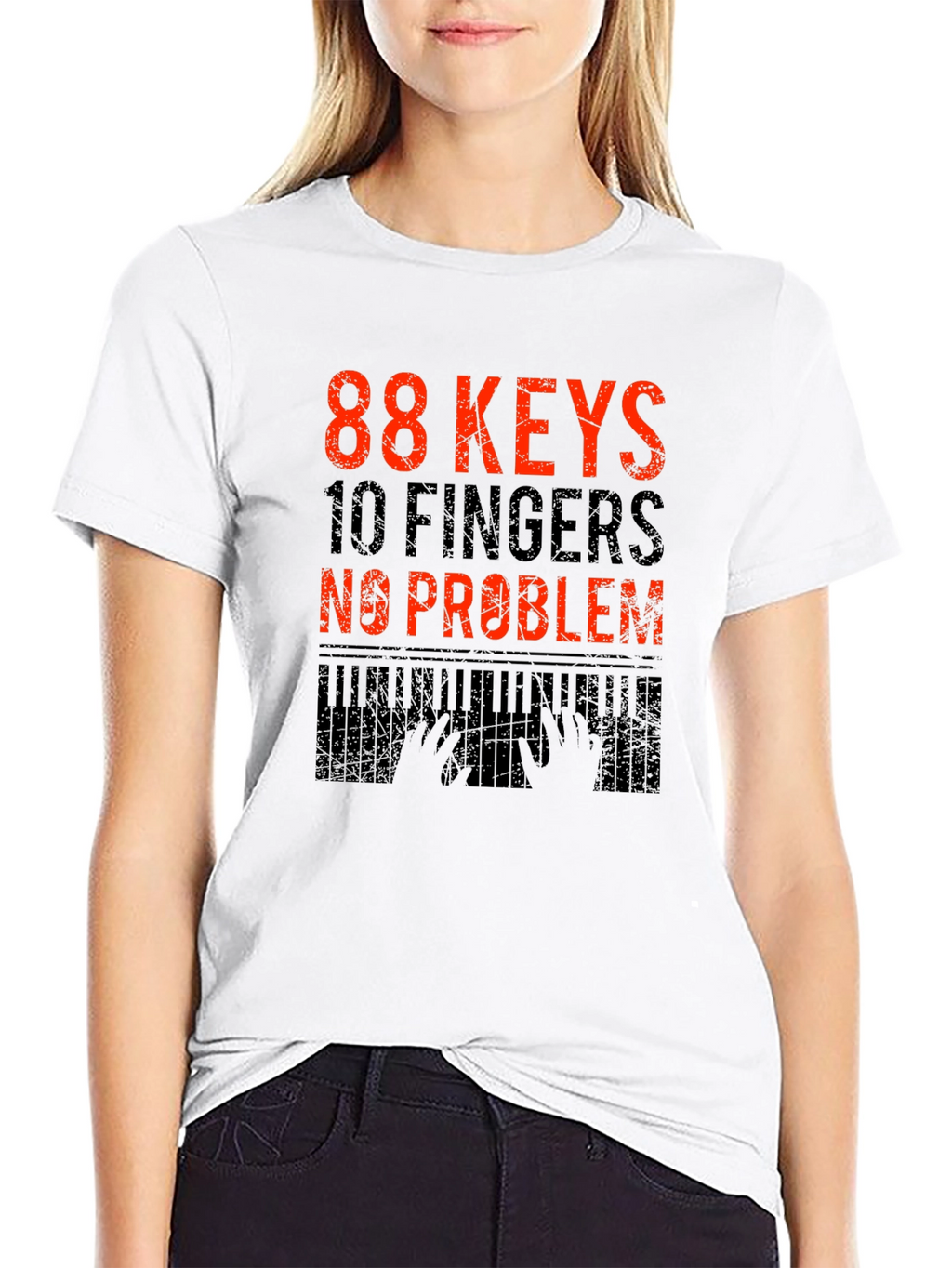 88 Keys 10 Fingers No Problem Graphic Tee