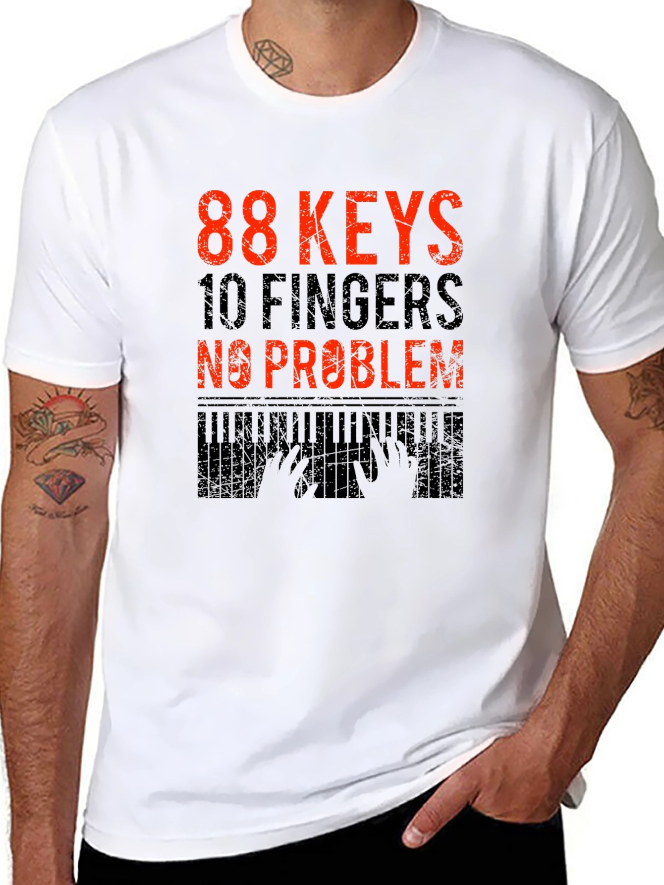 88 Keys 10 Fingers No Problem Graphic Tee