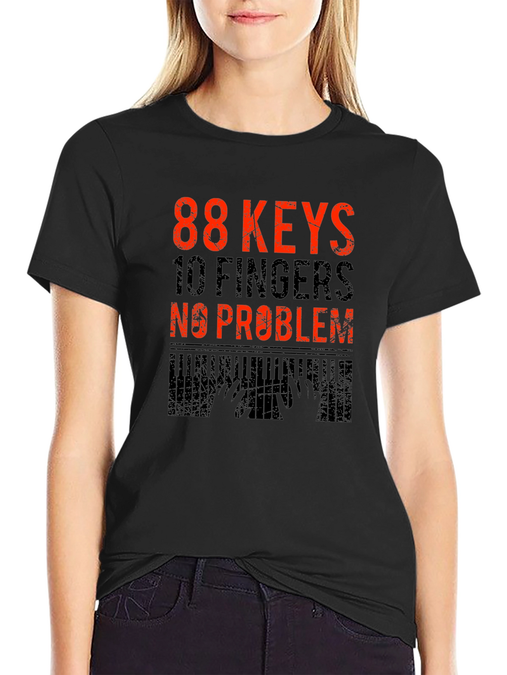 88 Keys 10 Fingers No Problem Graphic Tee