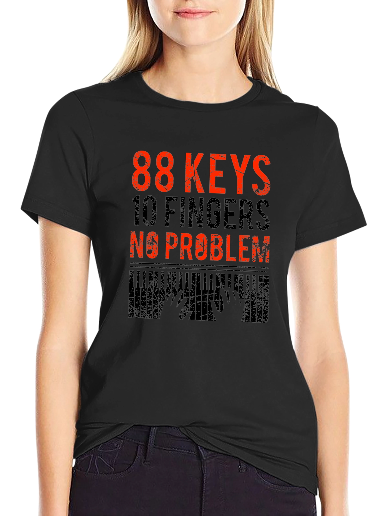 88 Keys 10 Fingers No Problem Graphic Tee