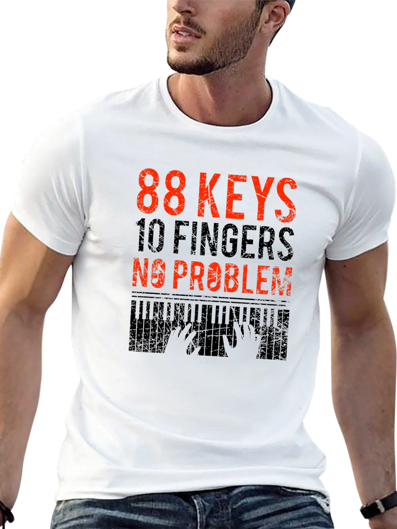 88 Keys 10 Fingers No Problem Graphic Tee