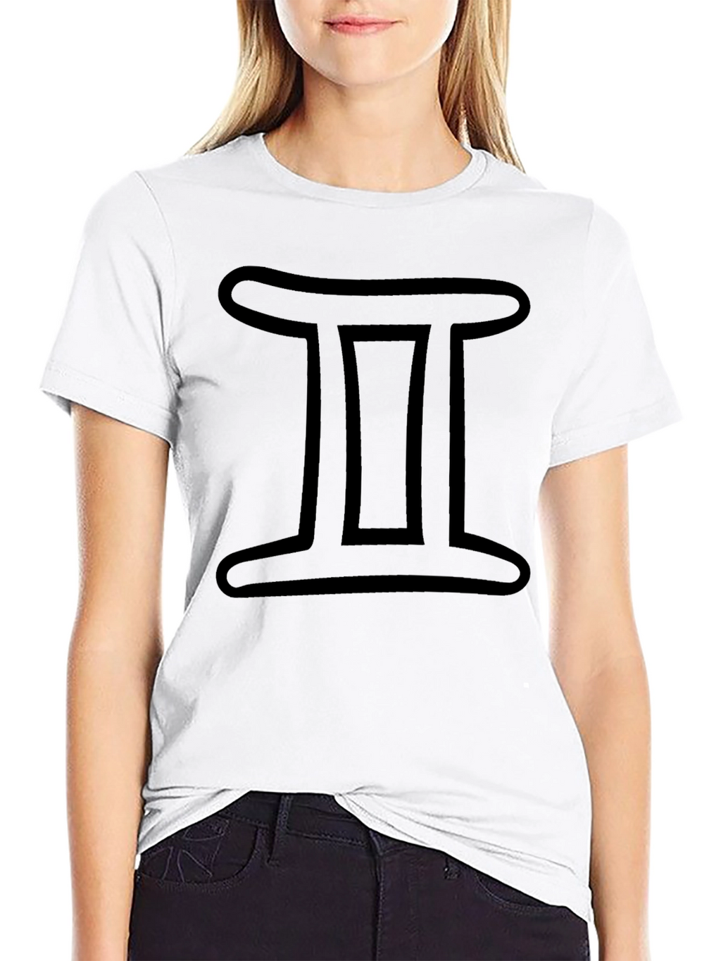 Gemini Zodiac Sign Black T-Shirt