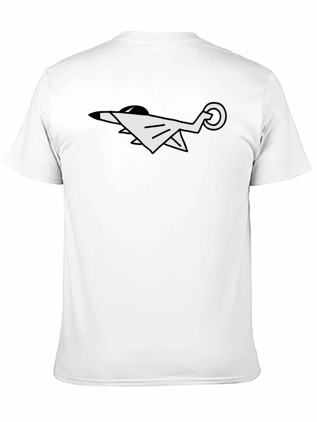 Abstract Airplane Graphic Tee - Black Cotton