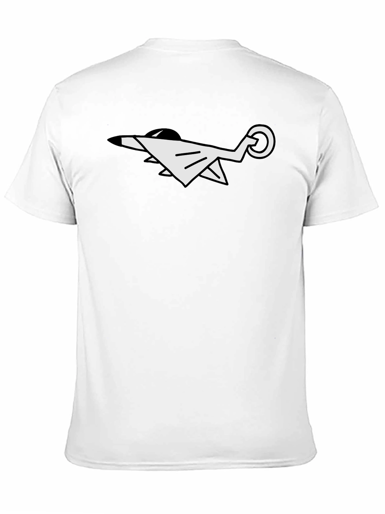 Abstract Airplane Graphic Tee - Black Cotton