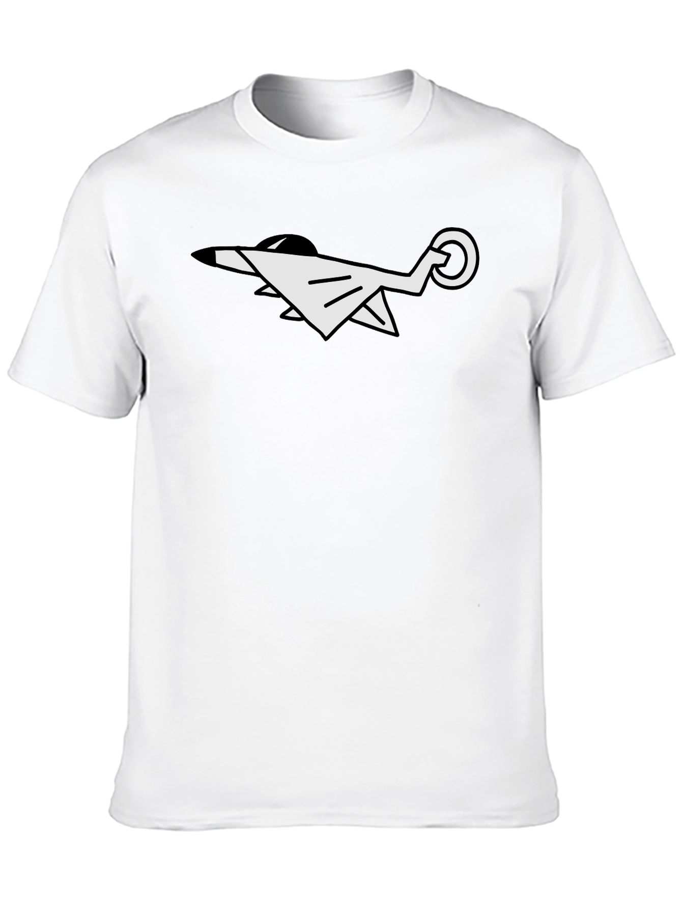 Abstract Airplane Graphic Tee - Black Cotton