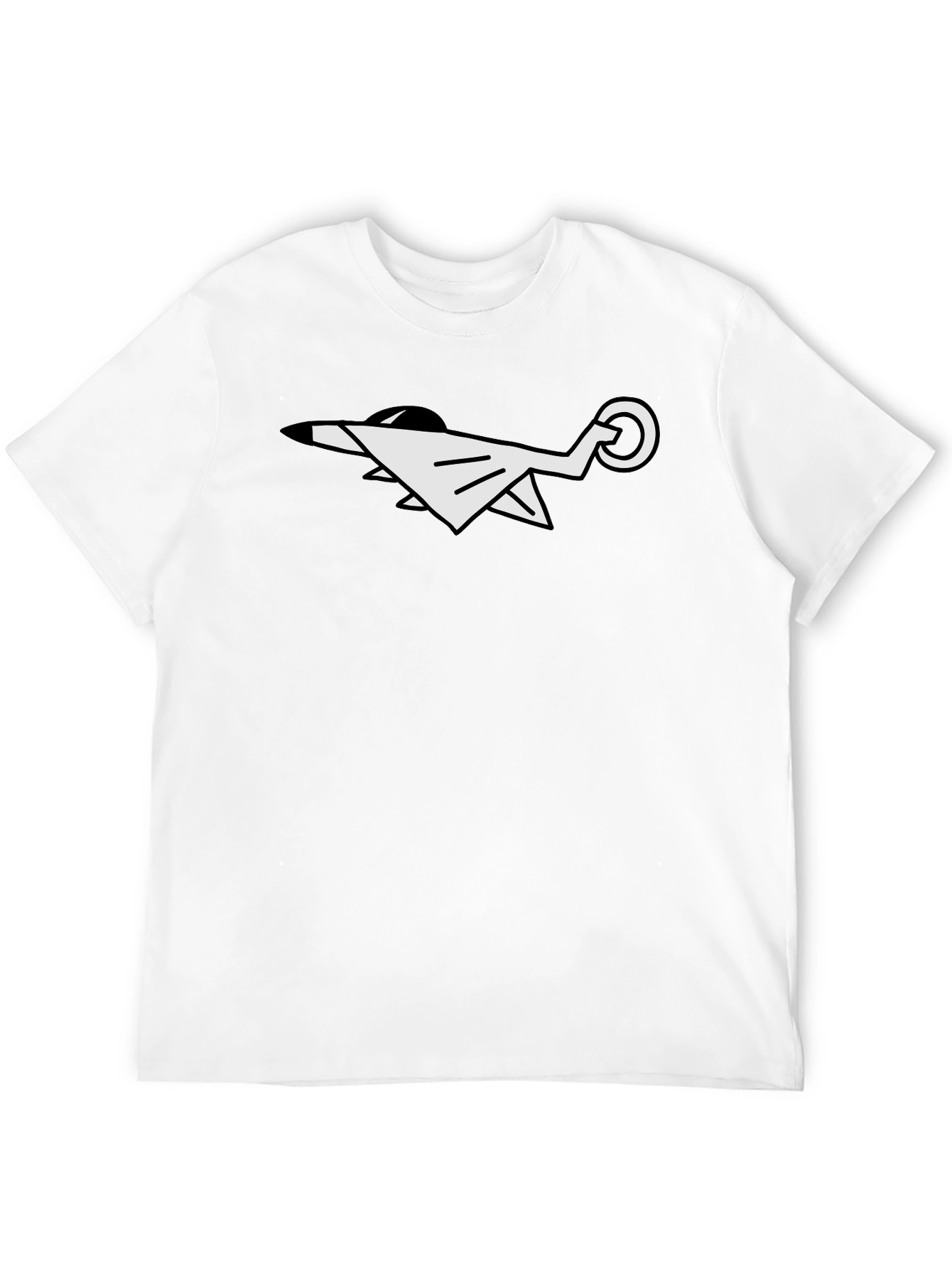 Abstract Airplane Graphic Tee - Black Cotton