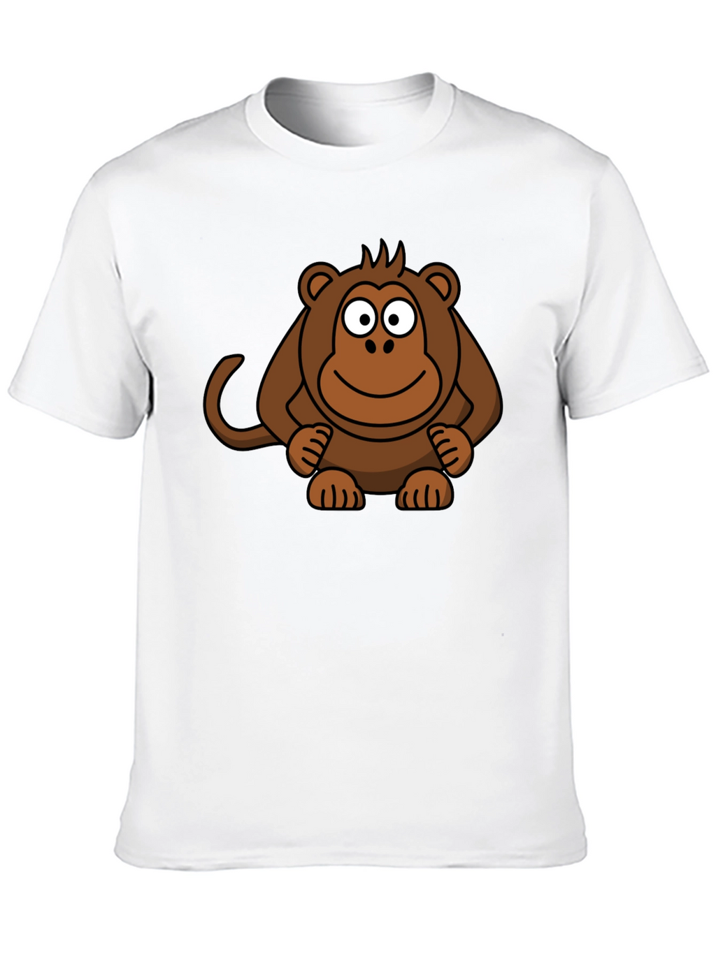 Cartoon Monkey Graphic Print Black T-Shirt