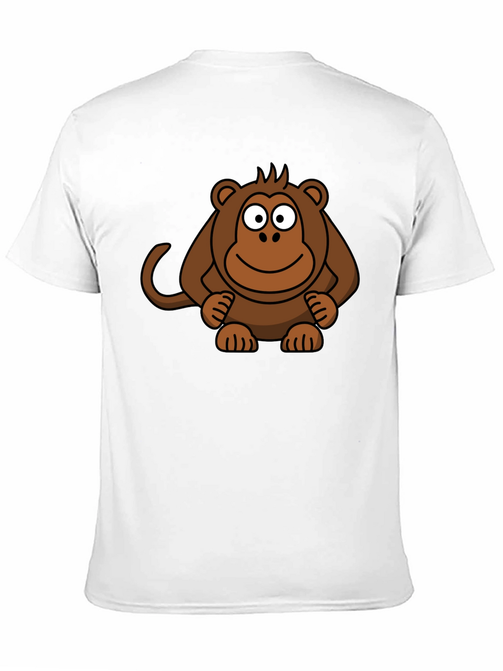 Cartoon Monkey Graphic Print Black T-Shirt