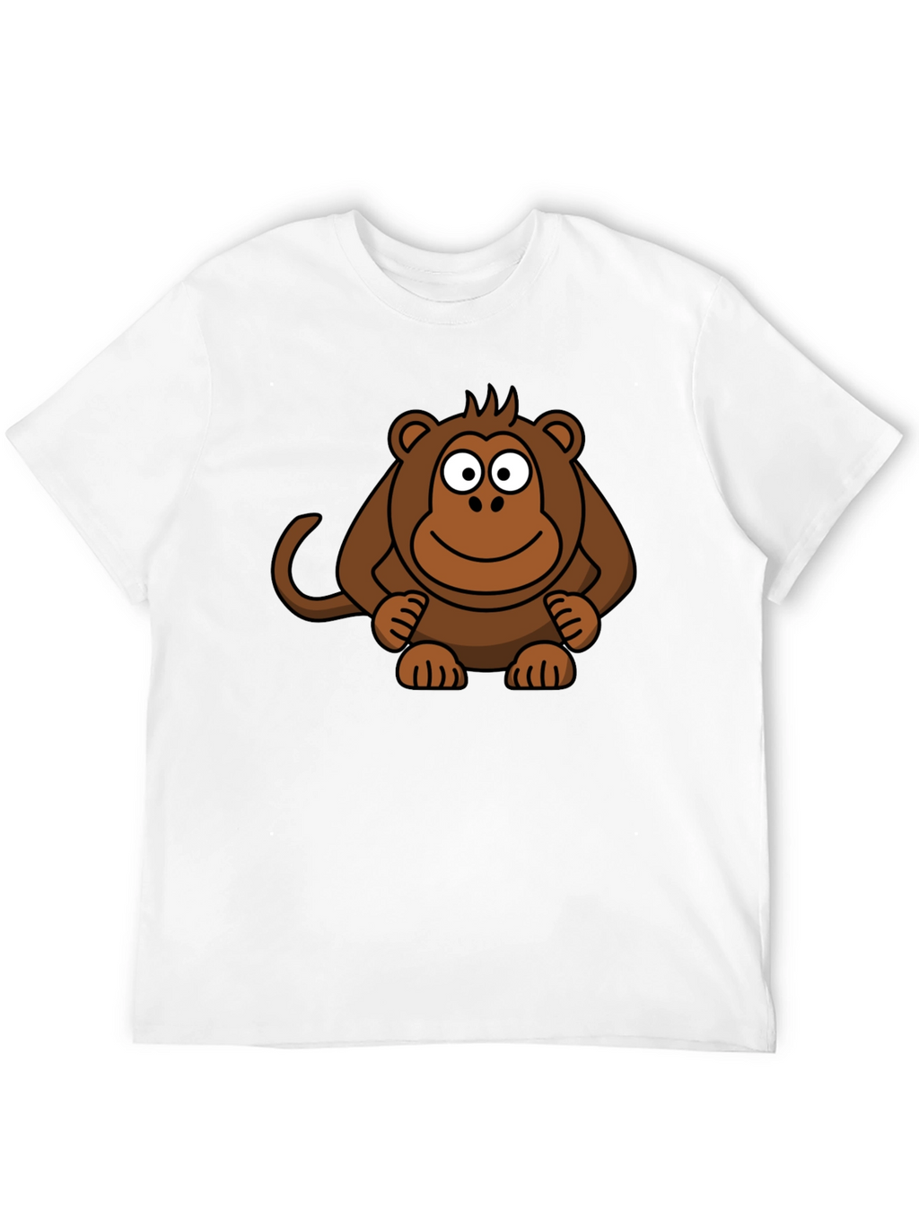 Cartoon Monkey Graphic Print Black T-Shirt