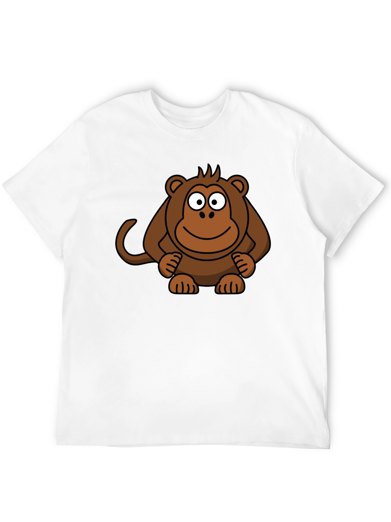 Cartoon Monkey Graphic Print Black T-Shirt