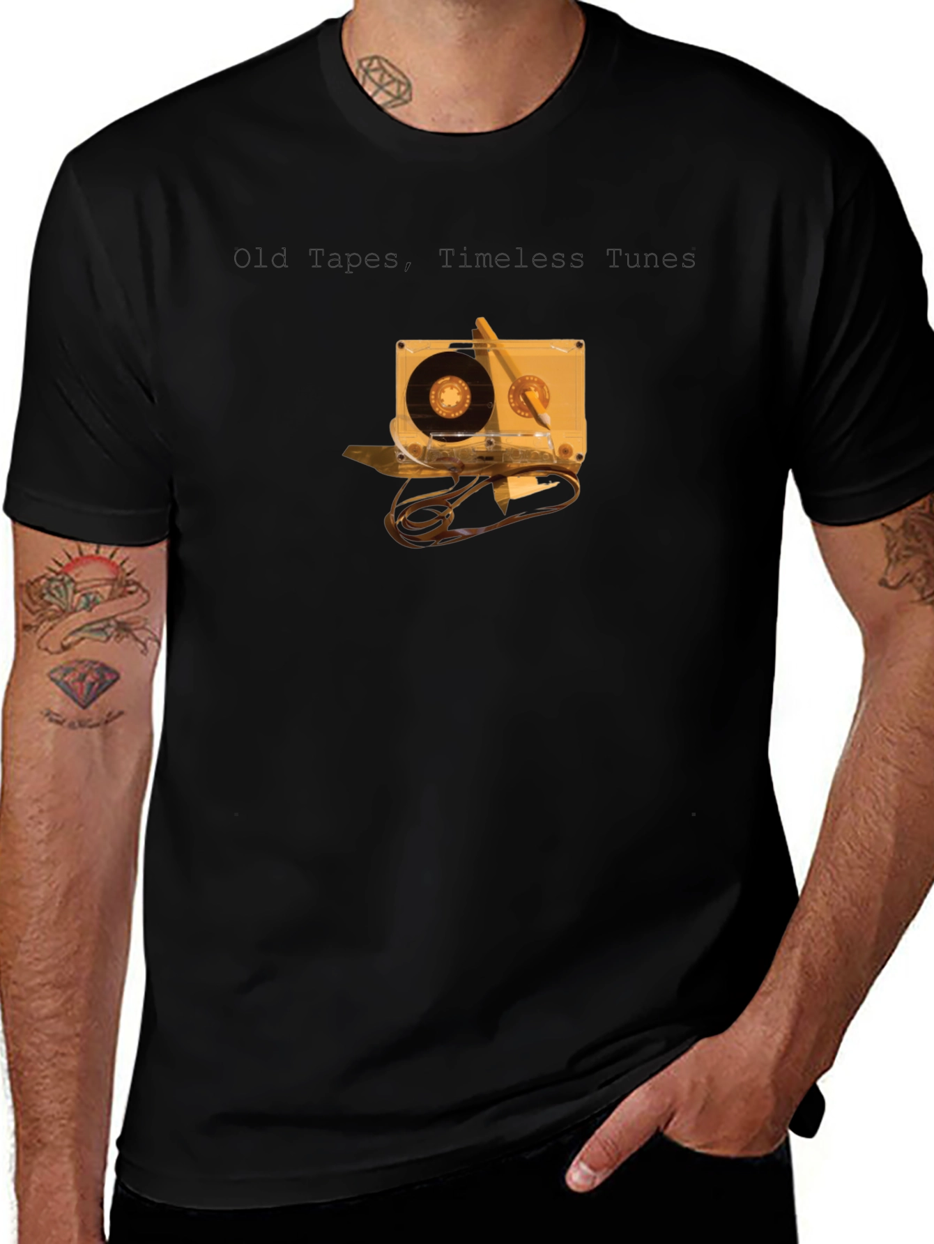 Old Tapes Timeless Tunes Black T-Shirt