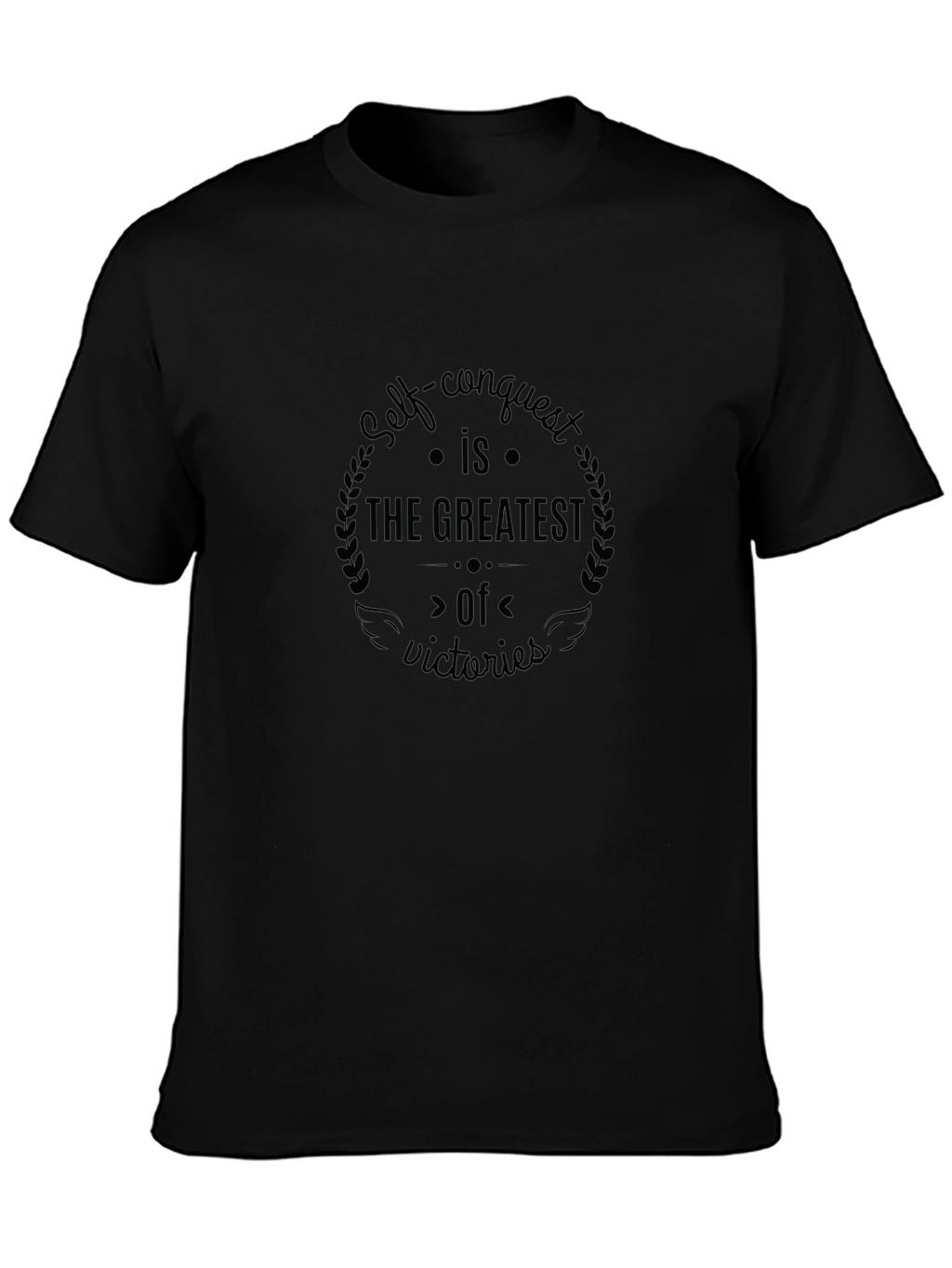 Self-Conquest Graphic Tee - Motivational Black T-Shirt