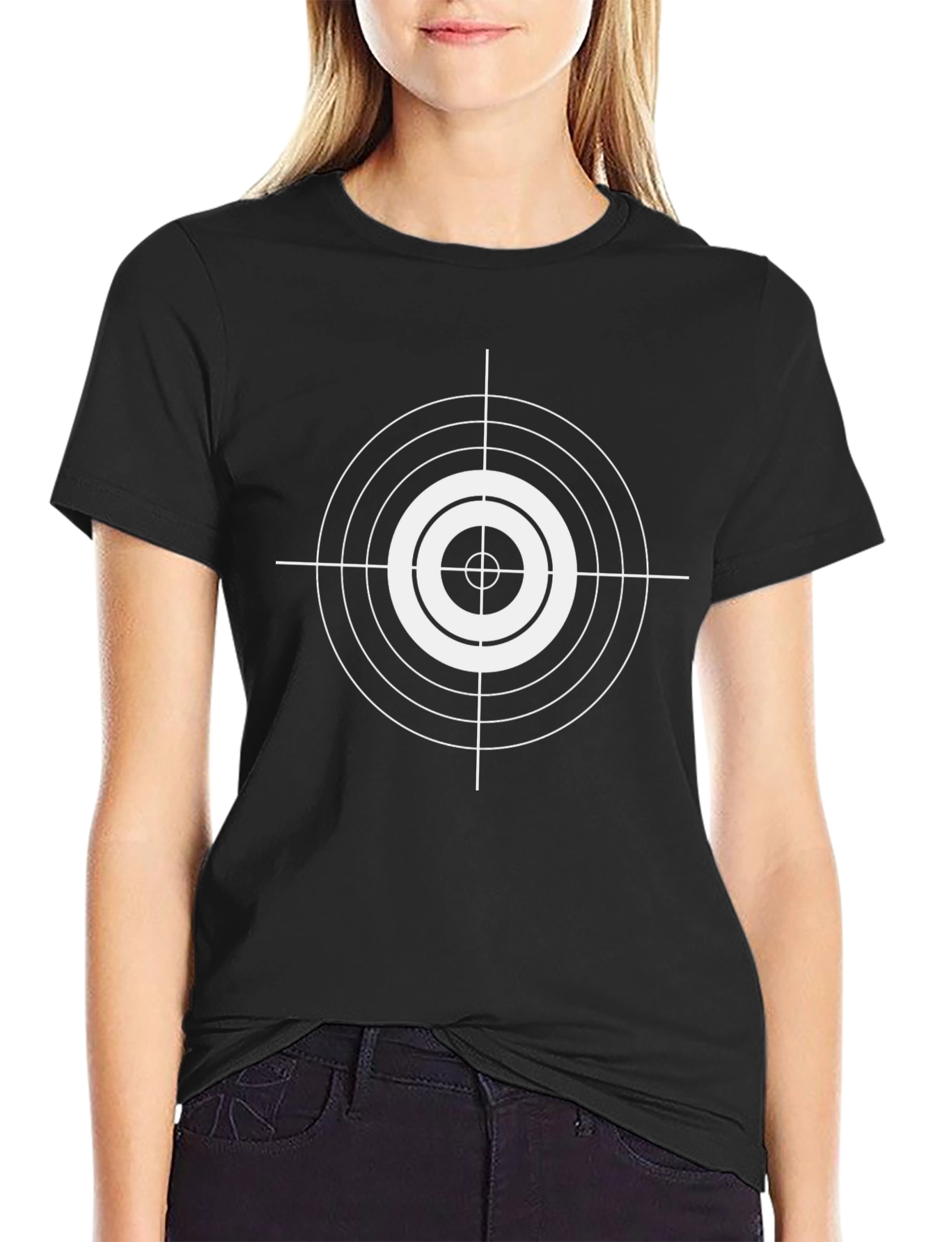 Target Graphic Tee - Black Crew Neck
