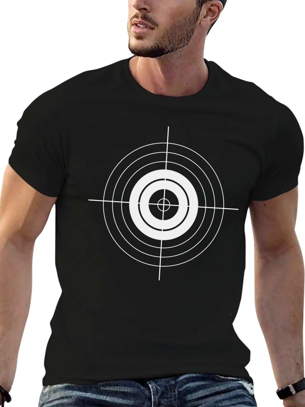 Target Graphic Tee - Black Crew Neck