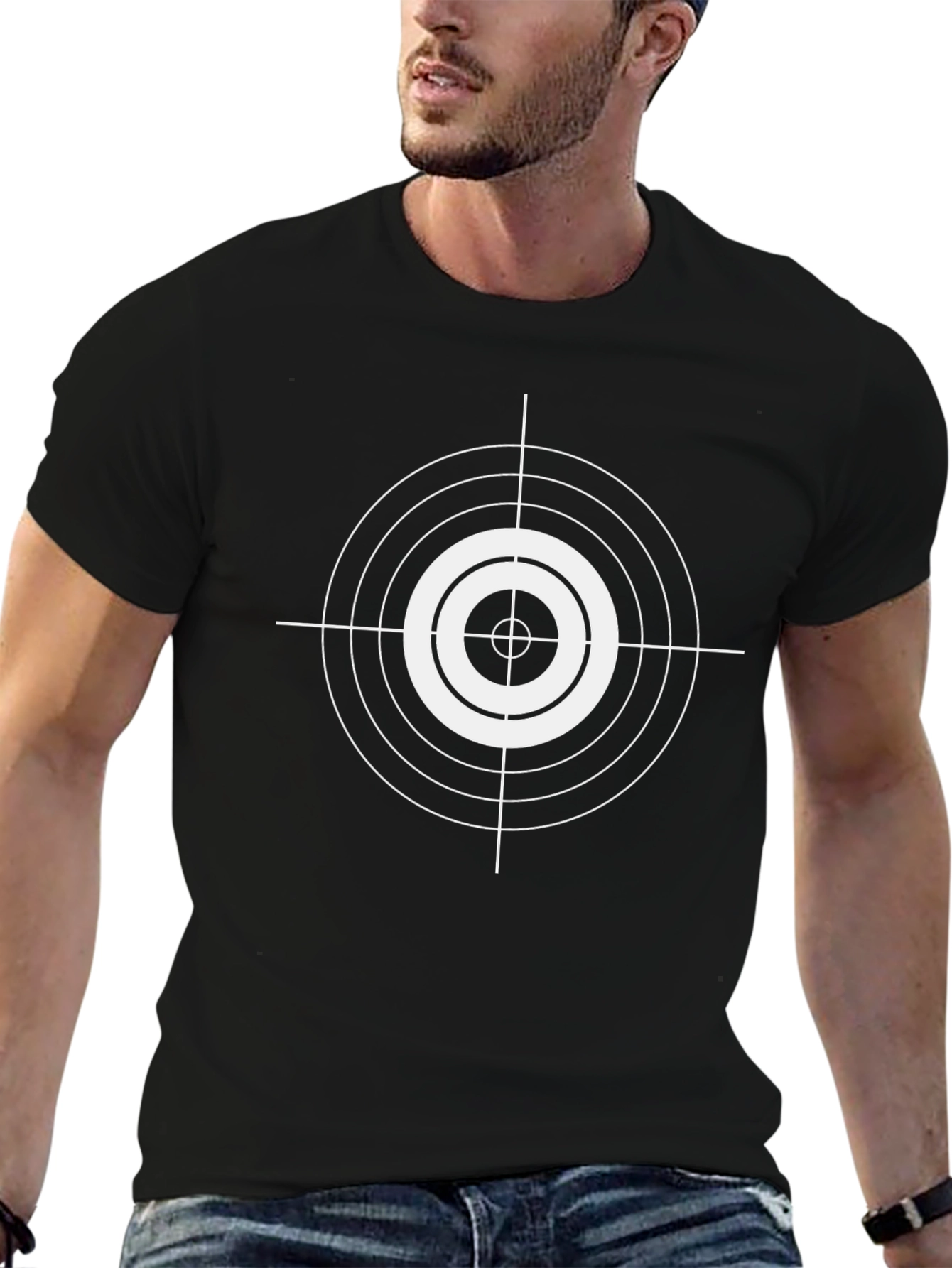Target Graphic Tee - Black Crew Neck