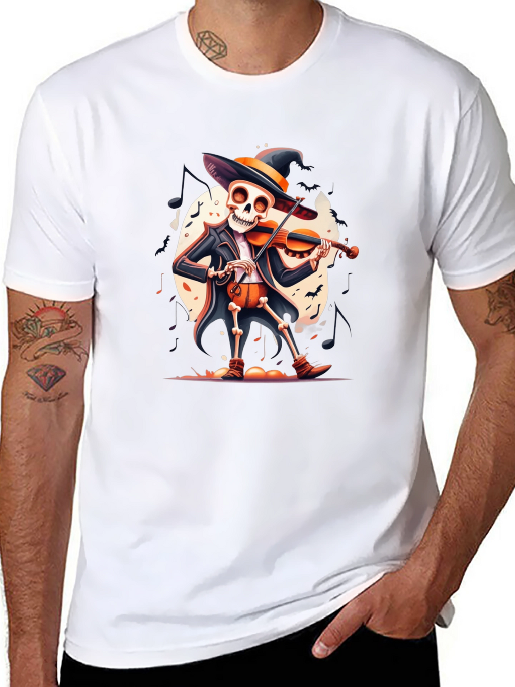 Skeleton Violinist Halloween T-Shirt