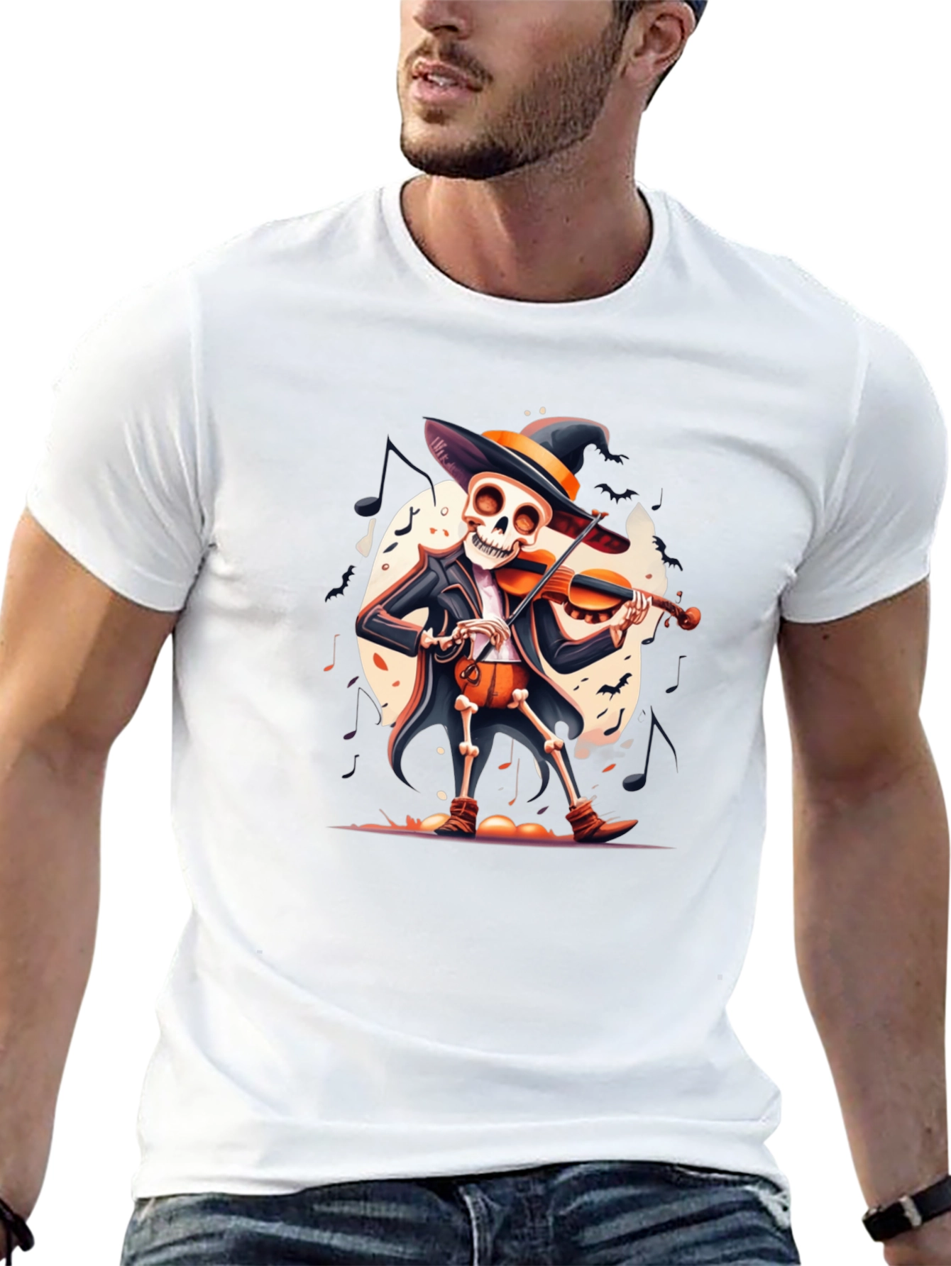 Skeleton Violinist Halloween T-Shirt