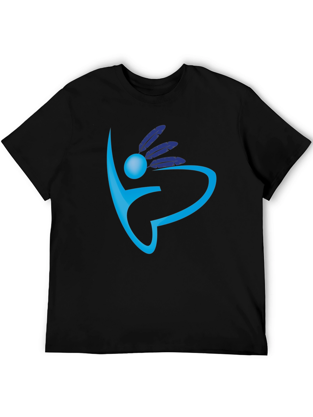 Abstract Feather Graphic Print T-Shirt