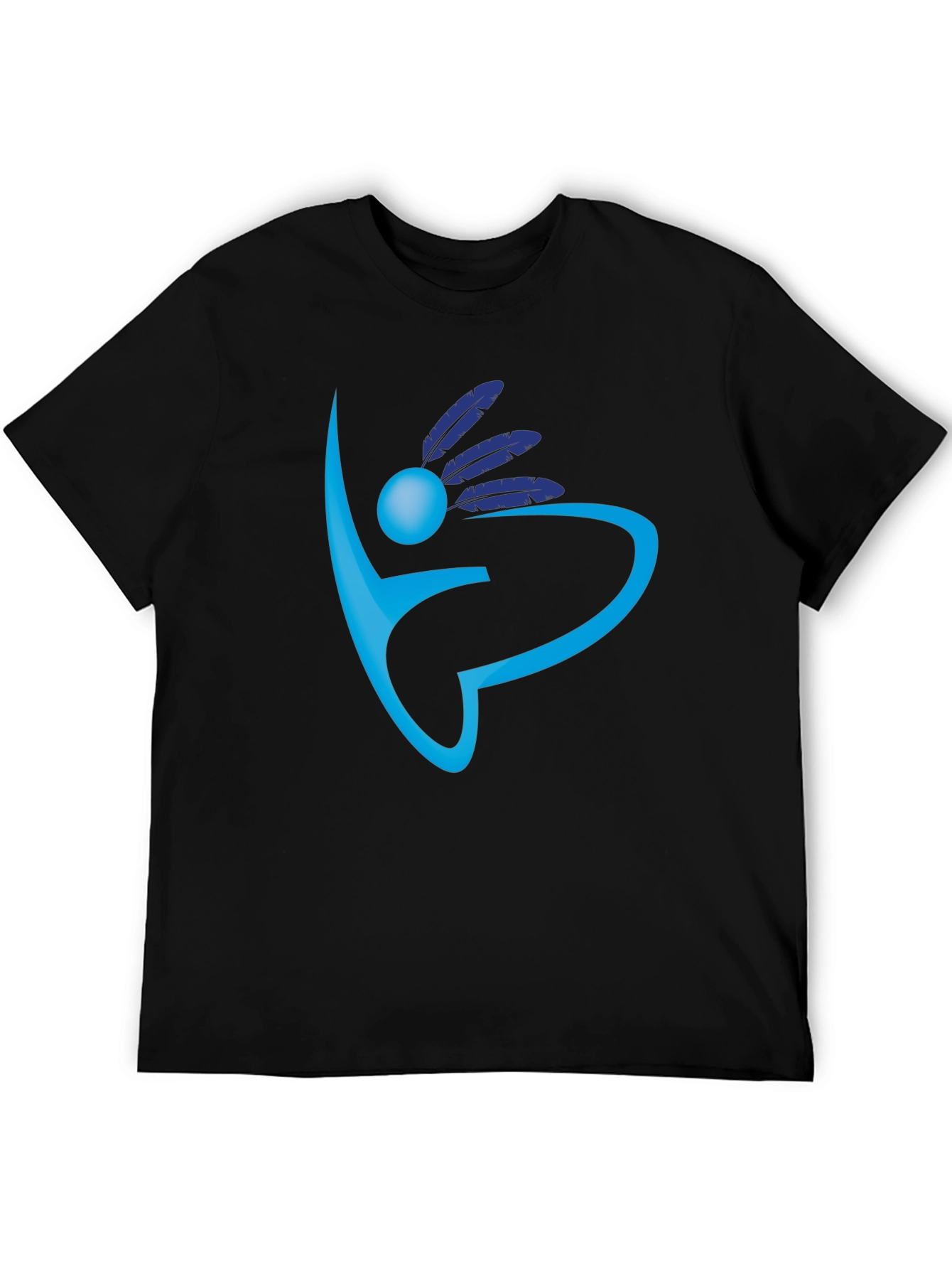Abstract Feather Graphic Print T-Shirt