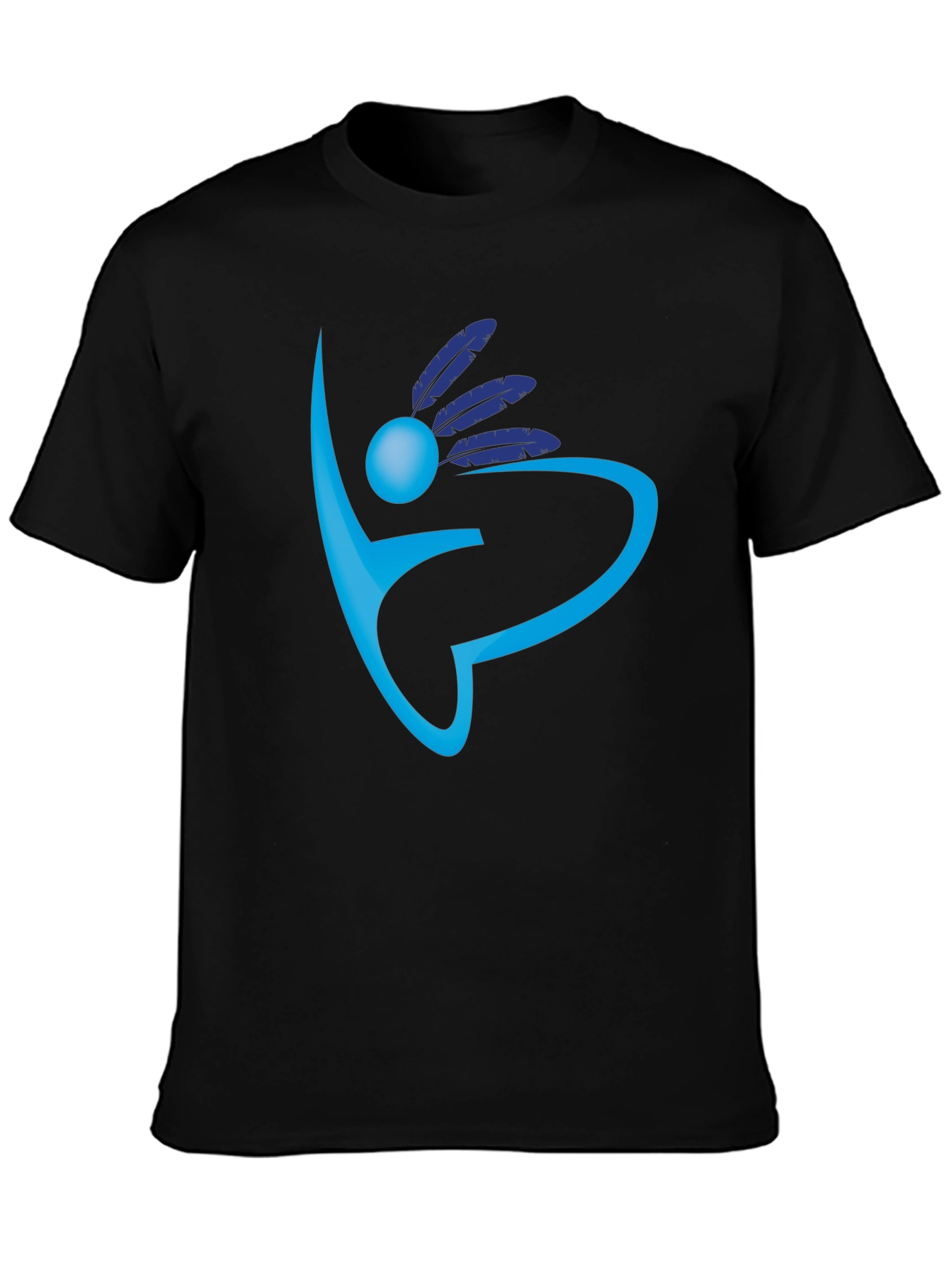 Abstract Feather Graphic Print T-Shirt