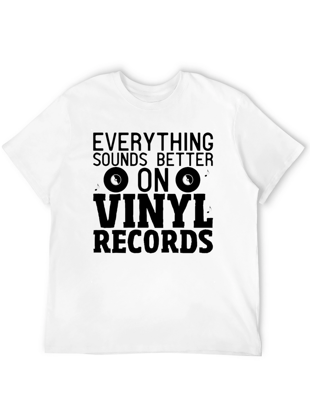 Vinyl Records Graphic T-Shirt - Black