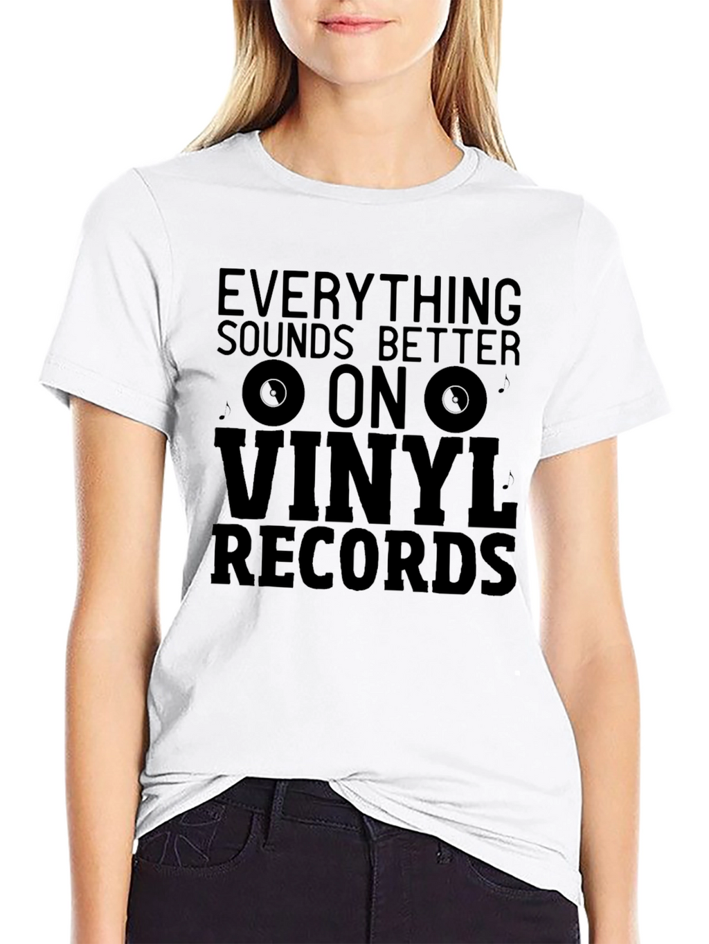 Vinyl Records Graphic T-Shirt - Black