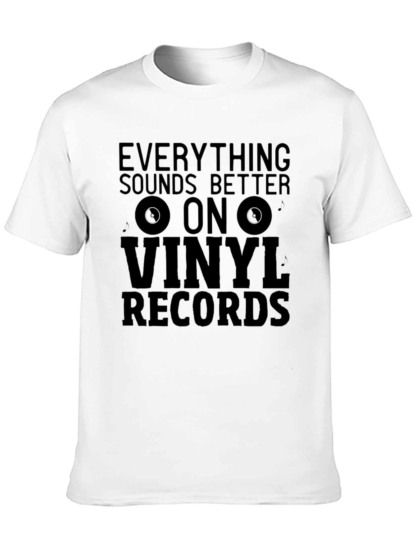 Vinyl Records Graphic T-Shirt - Black
