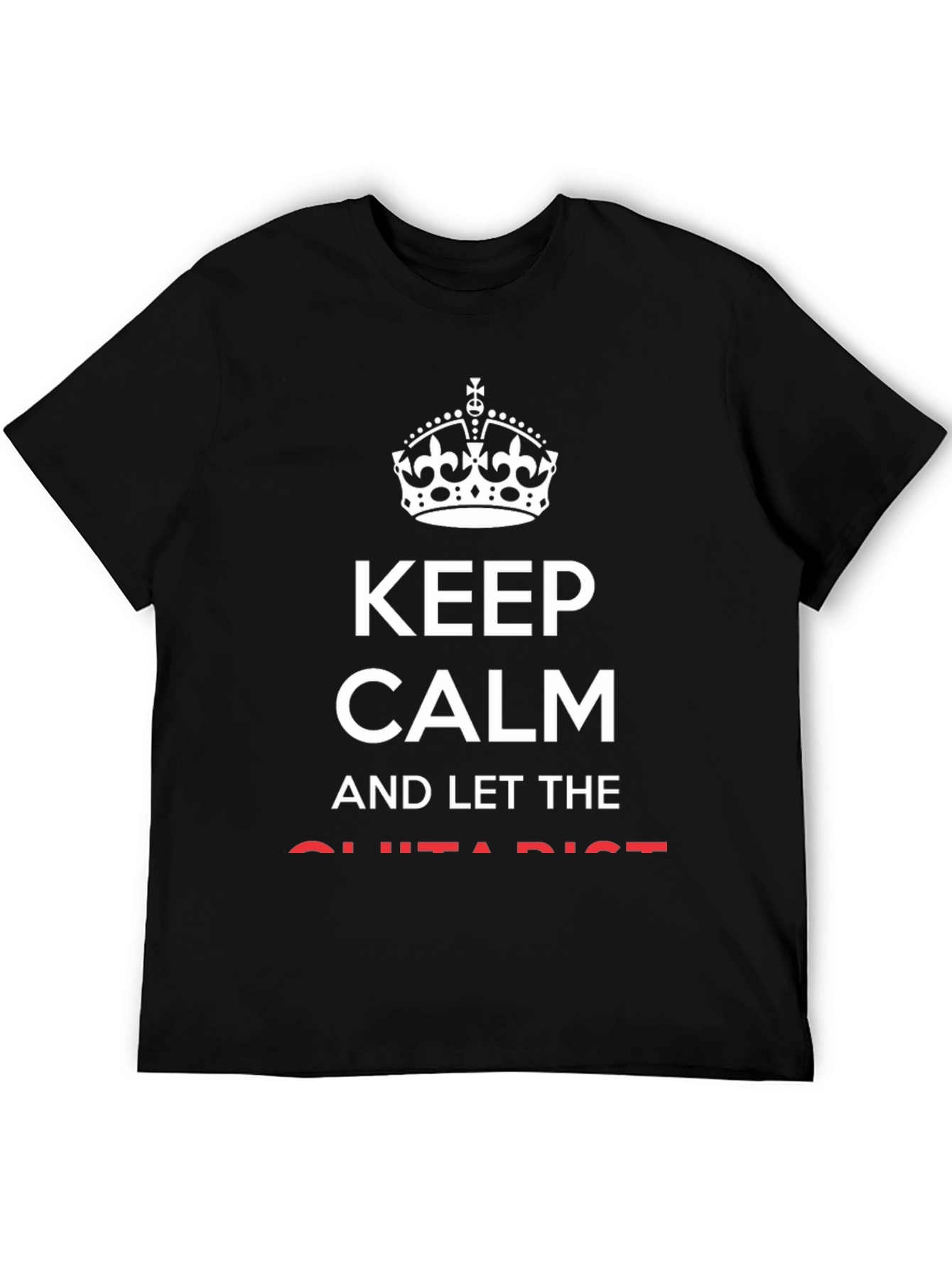 Keep Calm Guitarist Black Graphic Tee