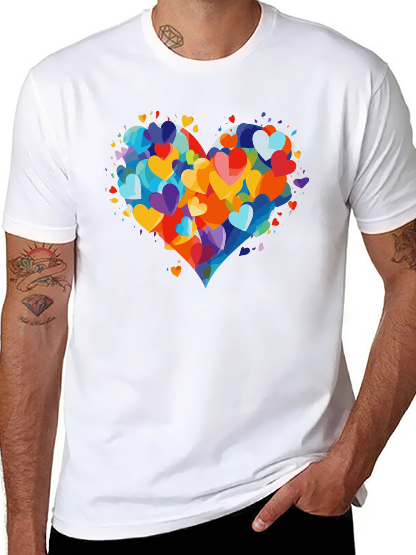 Heart Burst T-Shirt - Colorful Love Design