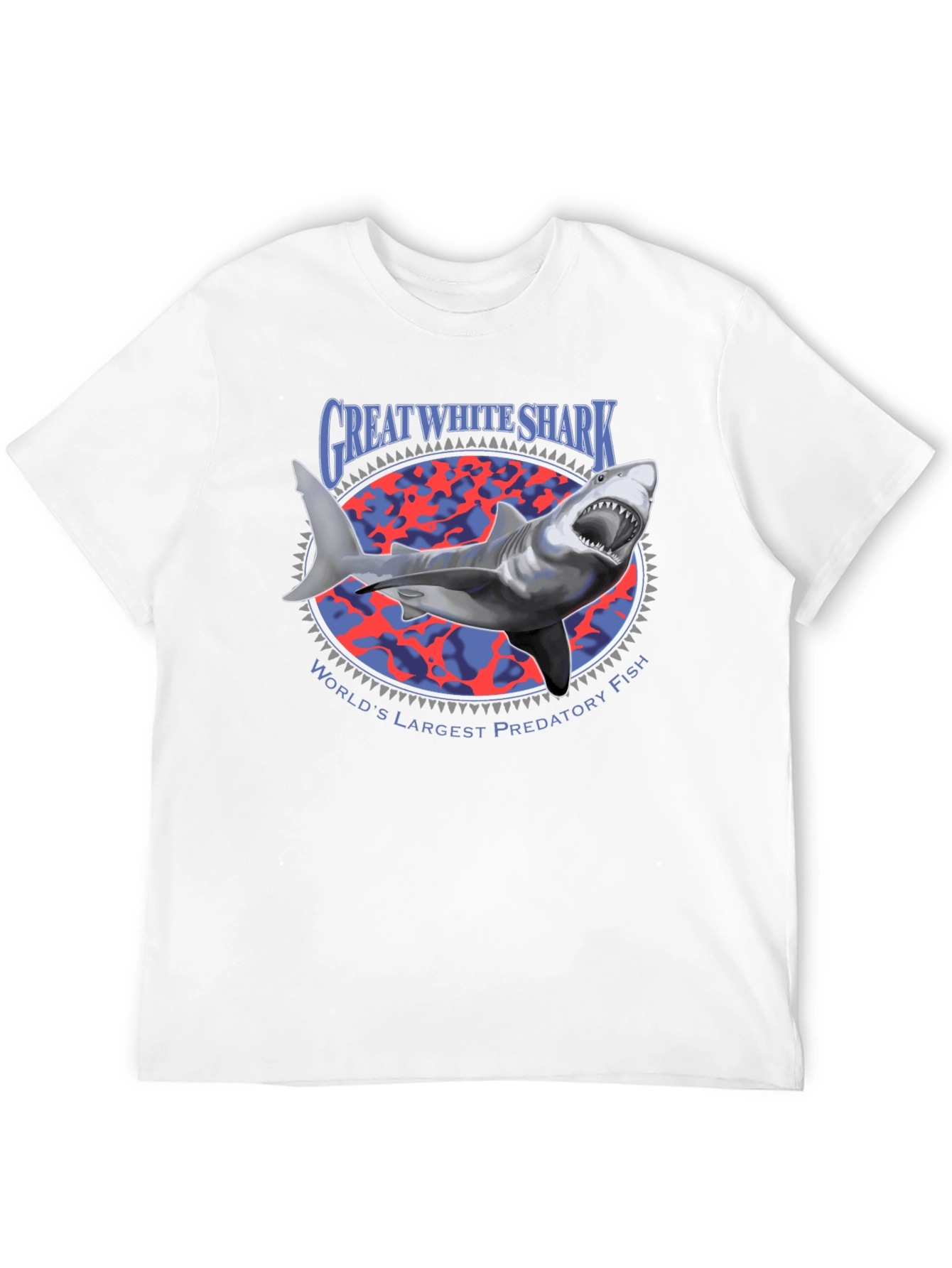 Great White Shark Graphic Tee - Predatory Fish Shirt
