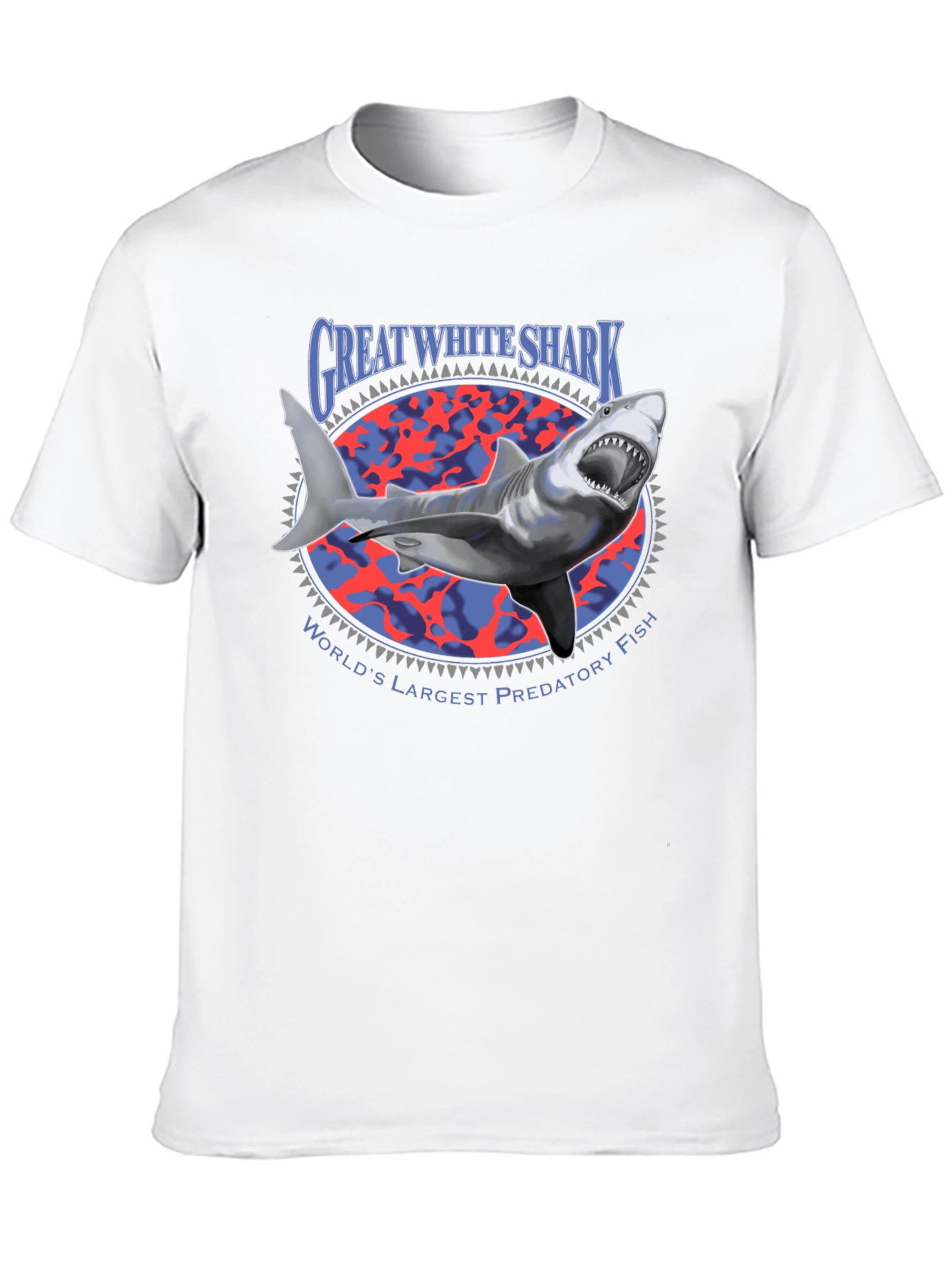 Great White Shark Graphic Tee - Predatory Fish Shirt