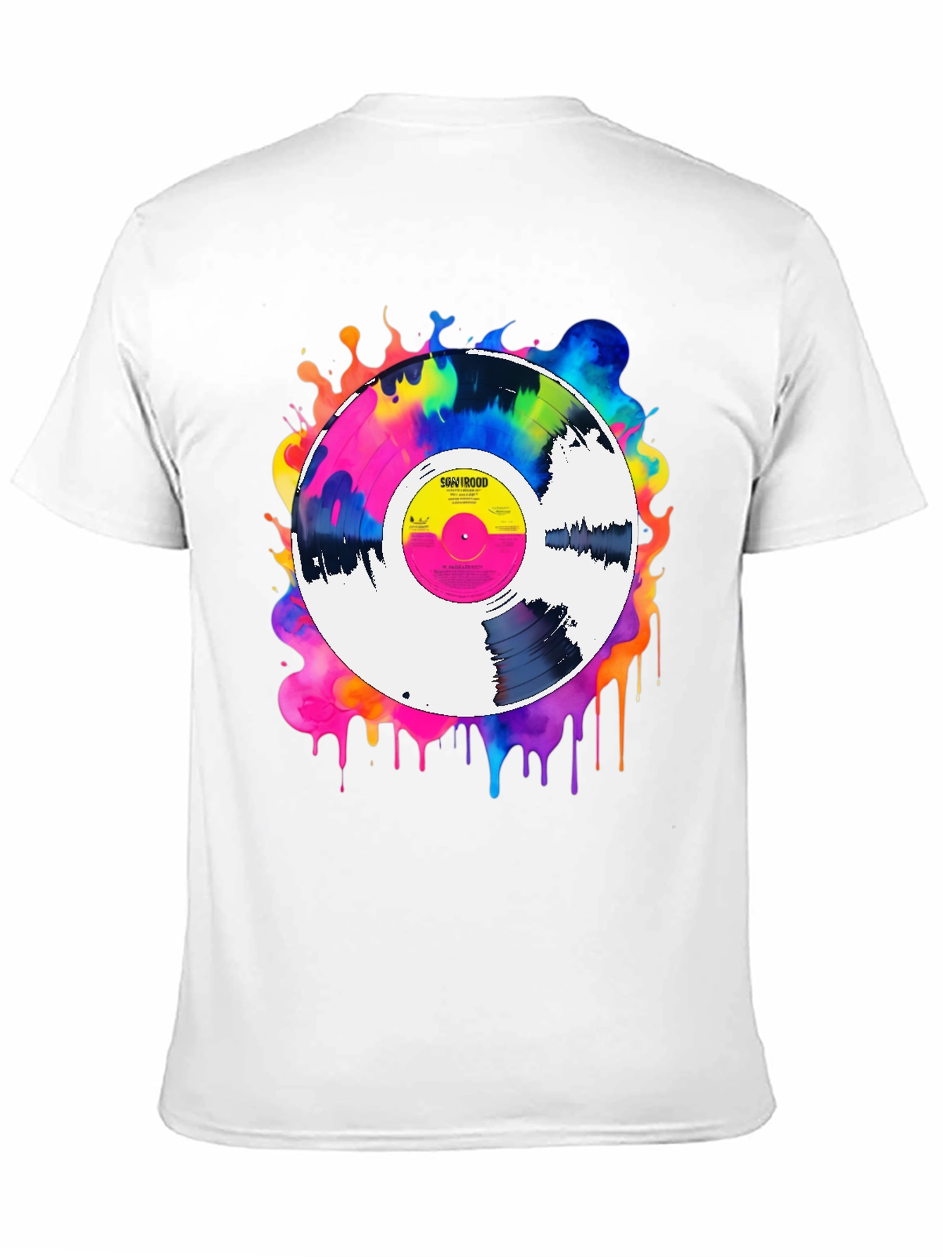 Colorful Vinyl Record Graphic Tee - Music Lover T-Shirt