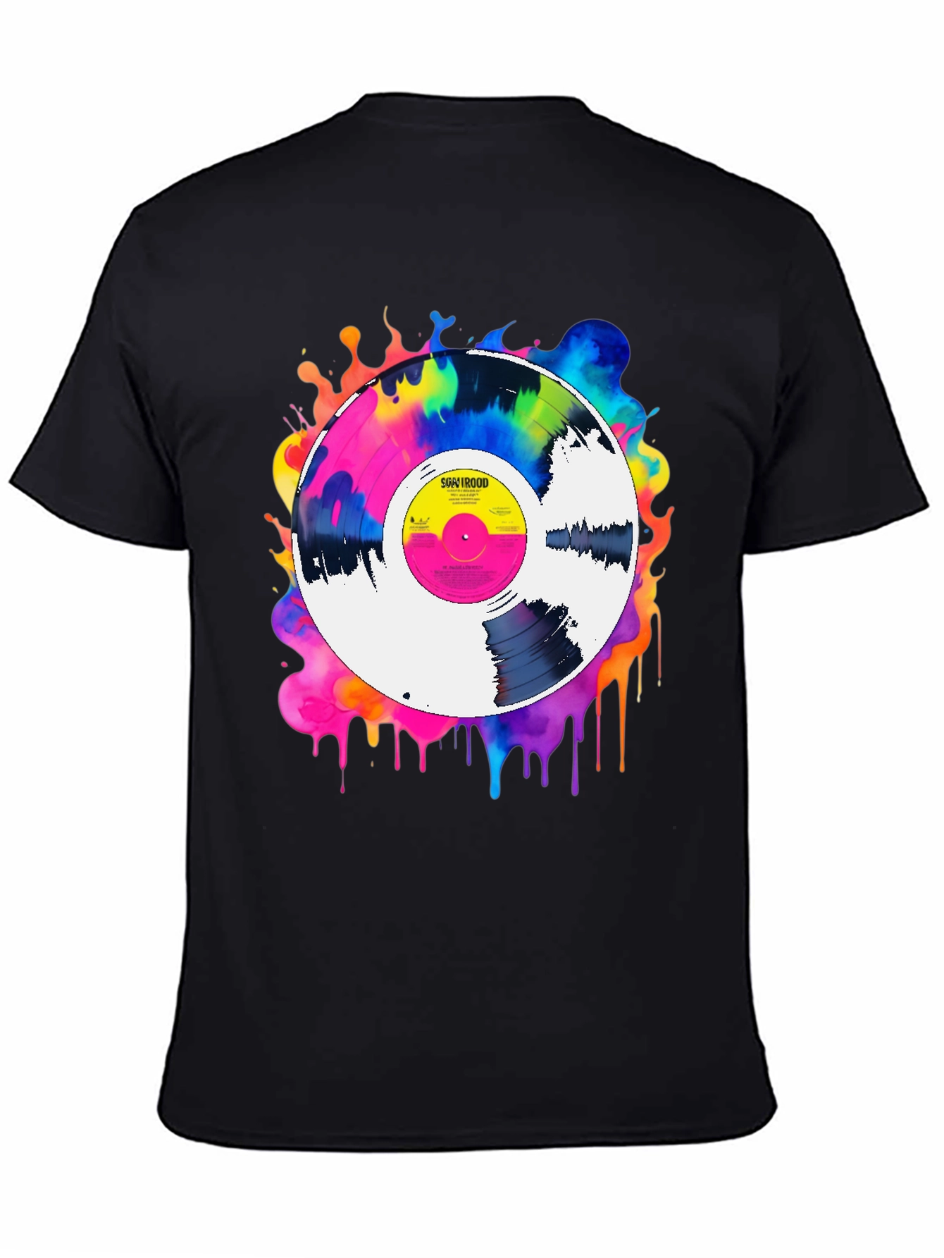 Colorful Vinyl Record Graphic Tee - Music Lover T-Shirt