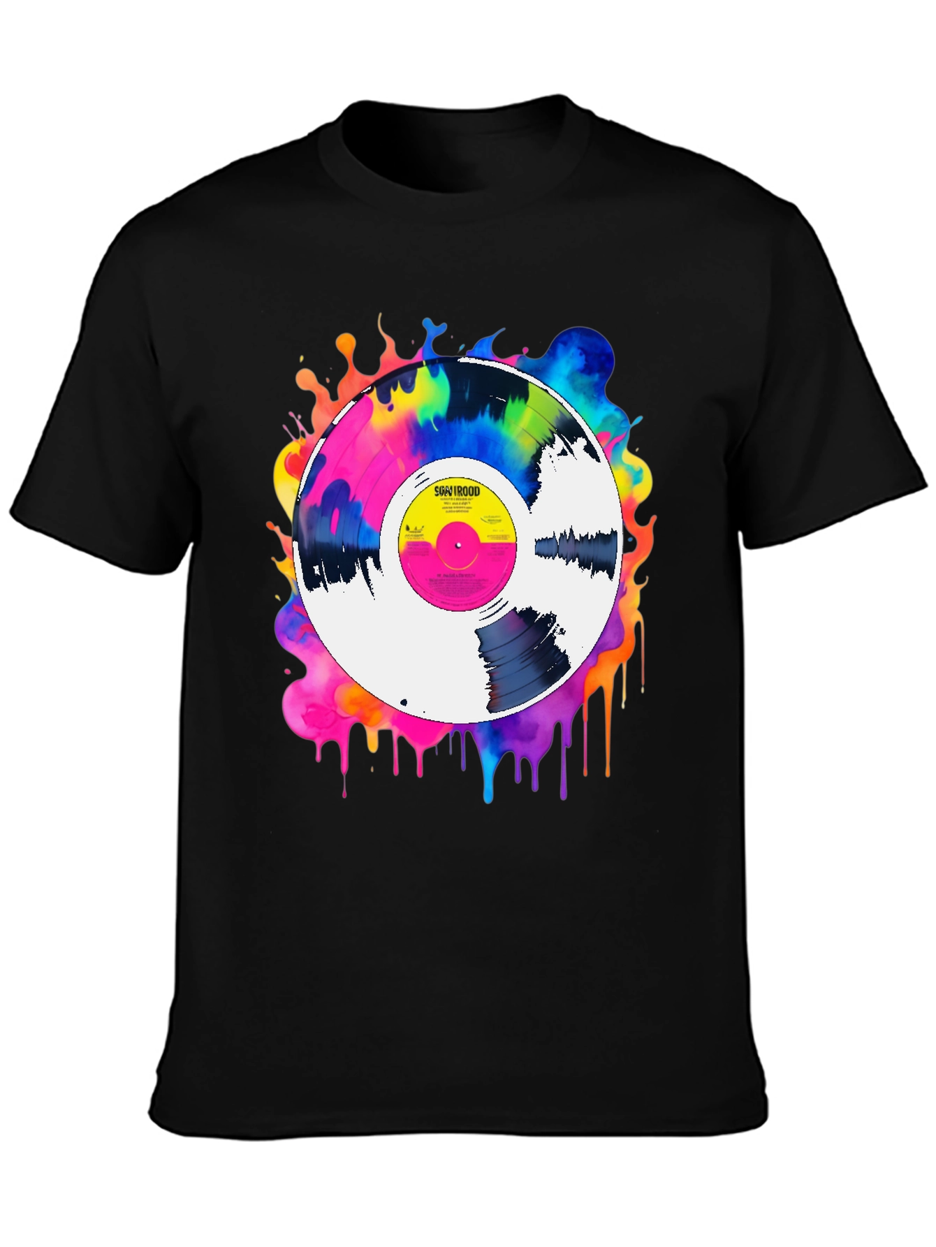Colorful Vinyl Record Graphic Tee - Music Lover T-Shirt