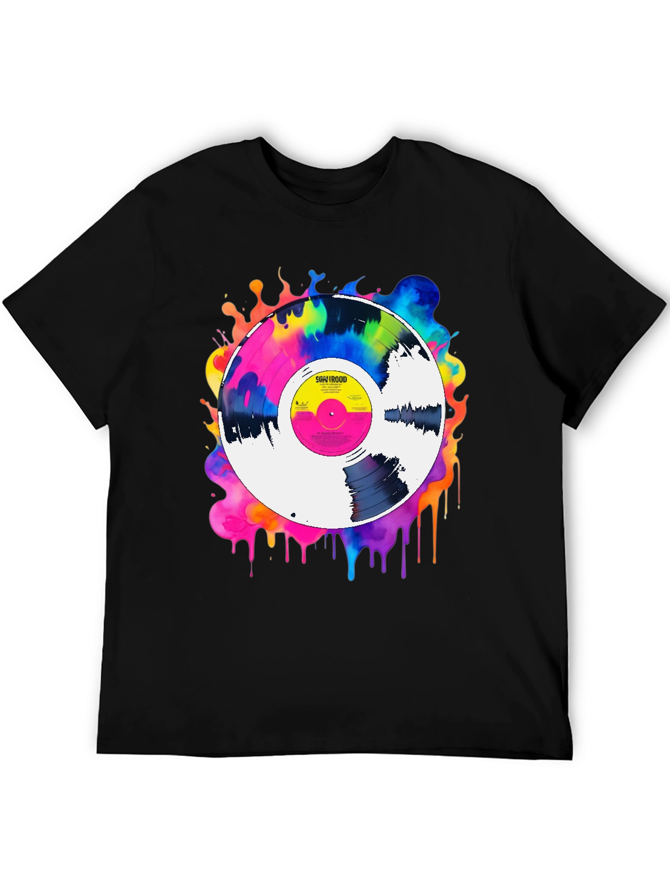 Colorful Vinyl Record Graphic Tee - Music Lover T-Shirt