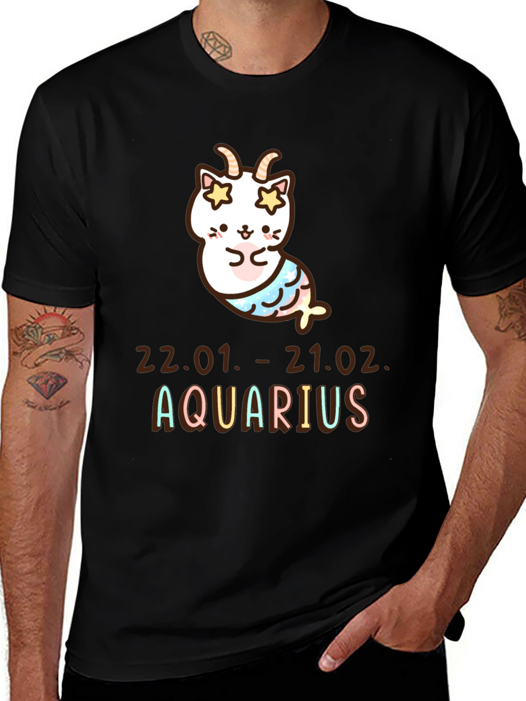 Aquarius Zodiac Cat T-Shirt