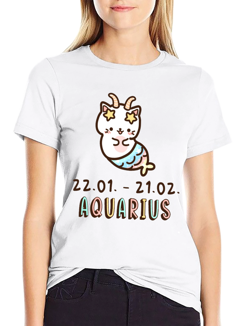 Aquarius Zodiac Cat T-Shirt