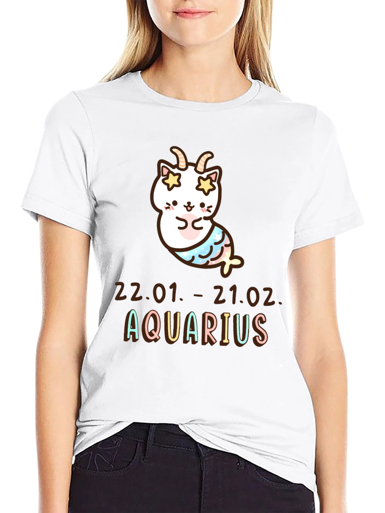 Aquarius Zodiac Cat T-Shirt