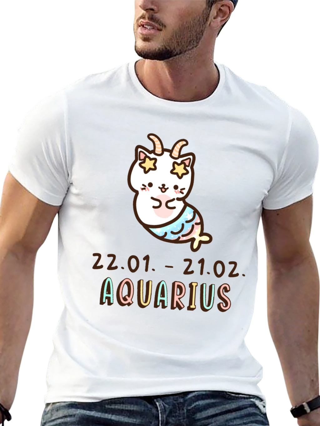 Aquarius Zodiac Cat T-Shirt