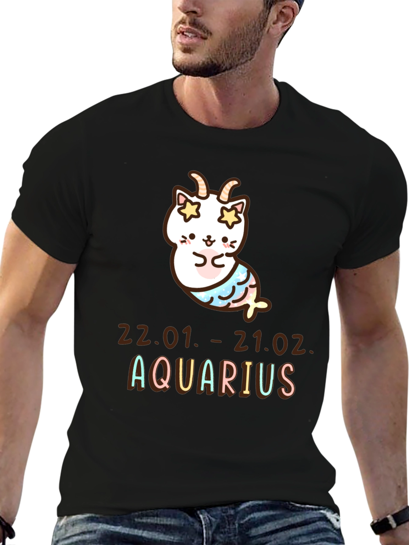 Aquarius Zodiac Cat T-Shirt
