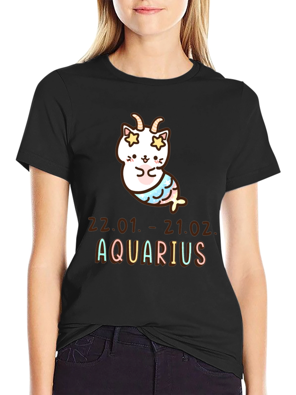 Aquarius Zodiac Cat T-Shirt